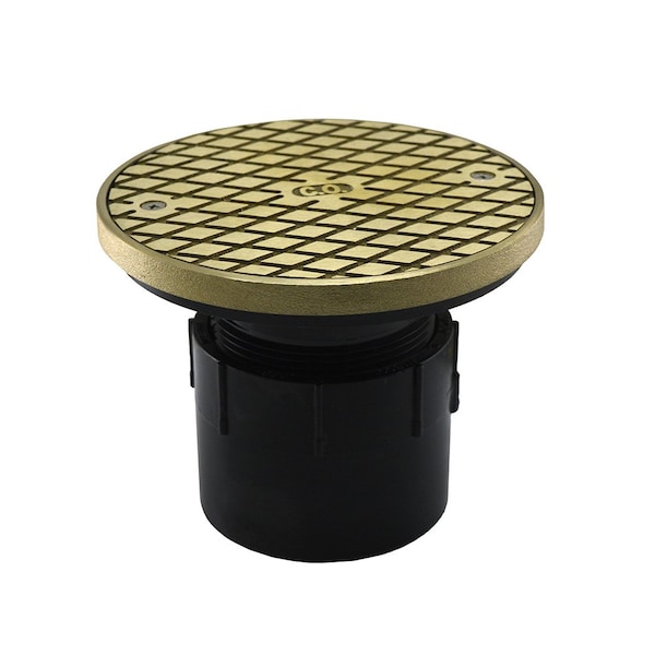 Jones Stephens 3in. PVC Over Pipe Fit Base Cleanout with 3in. Plastic Spud and 6in. Nickel Bronze Cover with Ring C60033 - main